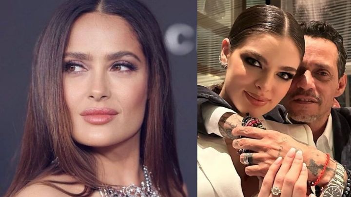 Salma Hayek derrochó glamour en boda de Marc Anthony y Nadia Ferreira con este vestido
