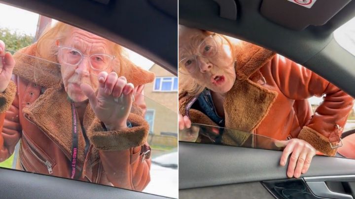Abuelita ataca a un automovilista y VIDEO se hace viral pues aseguran ¡está POSEÍDA!