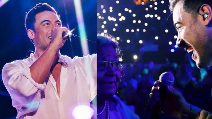 ¡Emotivo! Carlos Rivera le canta a su abuelita en pleno concierto